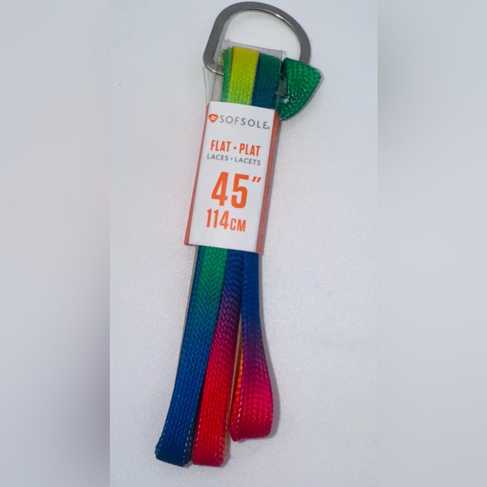 New Rainbow Shoe Laces Flat 45”